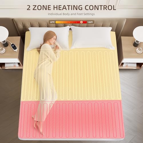Twin XL Waterproof Heated Mattress Pad with Multi-Zone Control