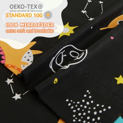 Dinosaur Space Bed Sheets Set for Twin Bed, Soft Microfiber Kids Bedding
