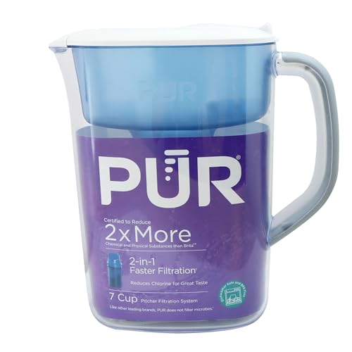 7-Cup Water Filter Pitcher with Included Filter, Dishwasher Safe - White