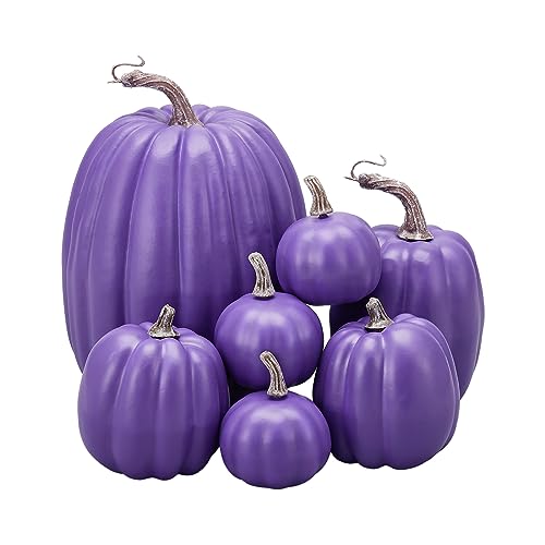 7-Piece Artificial Foam Pumpkin Set for Fall Thanksgiving Home Decor