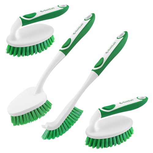 Heavy Duty Scrub Brush Set - 4 Piece Shower & Tile Cleaning Brushes