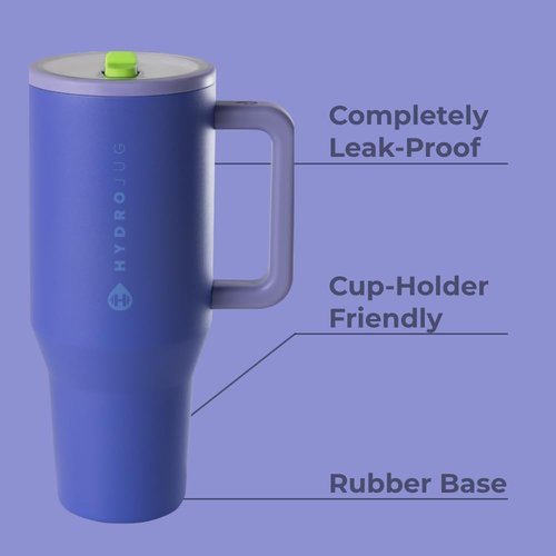 HydroJug Traveler - 40 Oz Insulated Water Bottle with Handle & Flip Straw | Leak Resistant, Lime Rickey