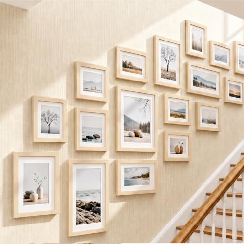 Shizenxa Natural 9x12in Picture Frame with Mat for 6x8 Photos - Pack of 1