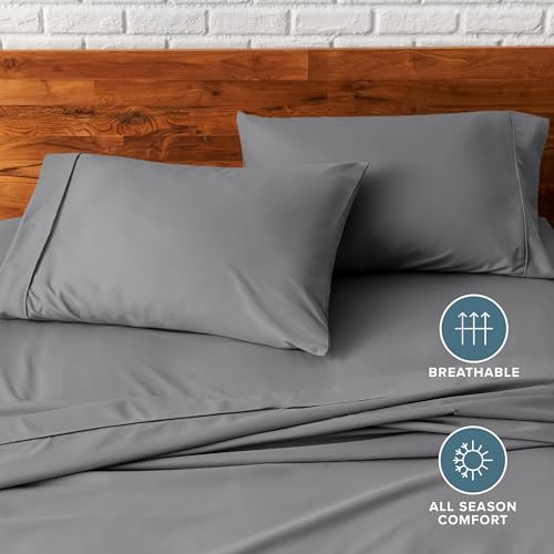 Bare Home Ultra Soft Microfiber Pillowcases - Set of 2, Standard Grey
