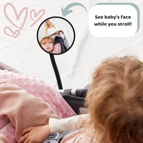 Universal Stroller Mirror for Baby - Shatter-Proof Rear-View Attachment