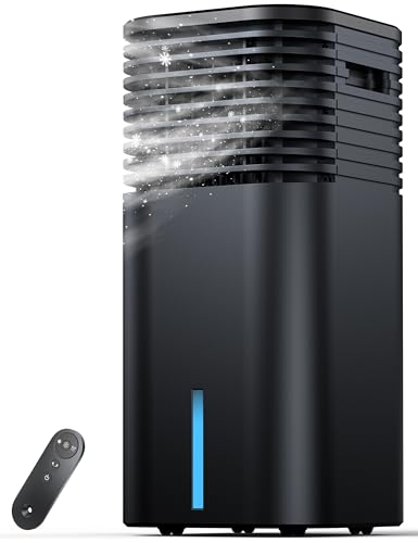 Portable Evaporative Air Cooler 24.3-Inch Bladeless Fan with Remote Control