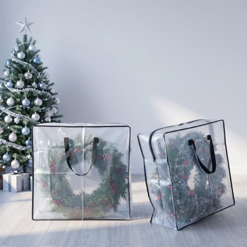 Large Clear Storage Bag with Zipper and Handles – 24.8 x 24.8 x 8.3 in