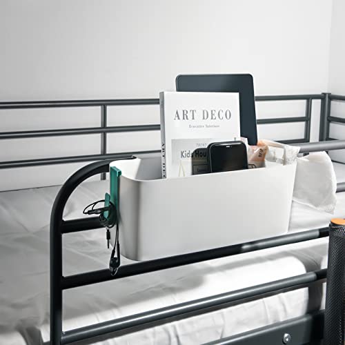 2-Pack Bedside Caddy Organizer, Plastic Hanging Storage Shelf for Bunk Beds