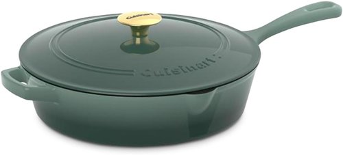 Cuisinart 12-Inch Cast Iron Chicken Fryer - 4.5 Quart Capacity, Oven Safe, Induction Compatible, Green Gradient