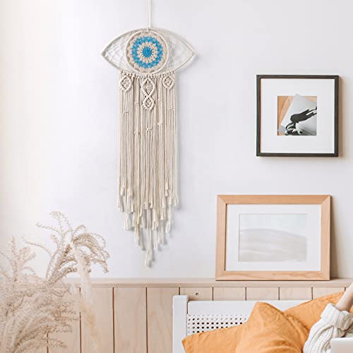 Large Macrame Evil Eye Dream Catcher Boho Wall Hanging Decor