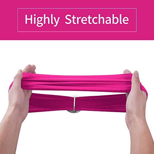 50pcs Fuchsia Spandex Chair Sashes with Buckle Slider for Parties