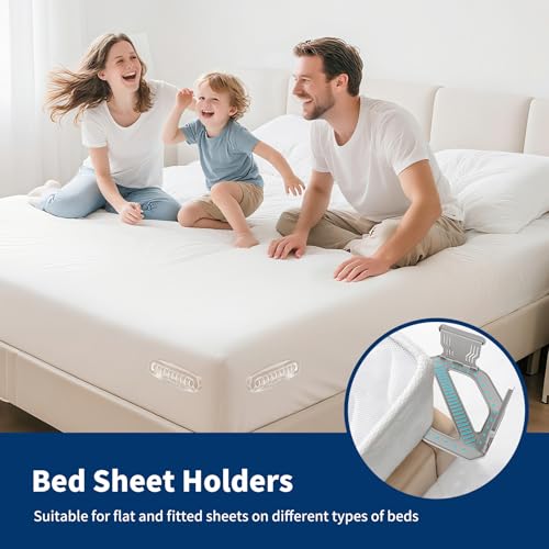 Heavy Duty Bed Sheet Holders - Set of 4 Sheet Clips (Grey)