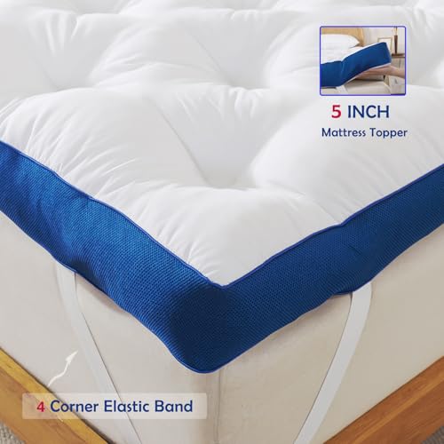 5 Inch Queen Memory Foam Mattress Topper - Extra Thick Pillow Top Pad