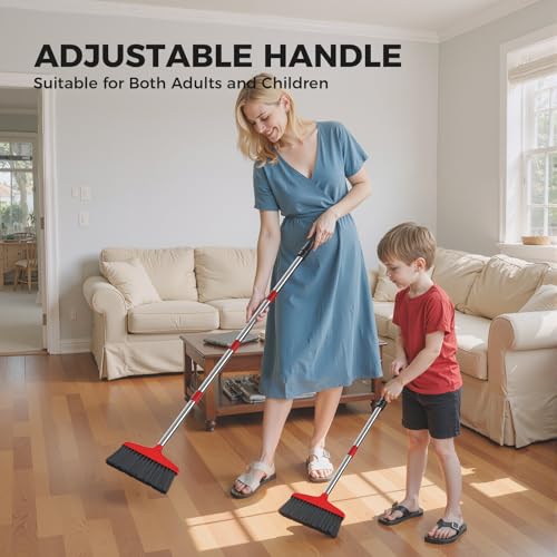 Heavy-Duty Indoor & Outdoor Broom with 48-Inch Stainless Steel Handle