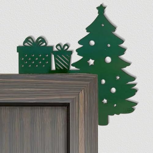 8-Inch Wooden Christmas Door Topper - Door Frame Decor, Xmas Wall/Window Accent (Fab isup) - Christmas Tree 2