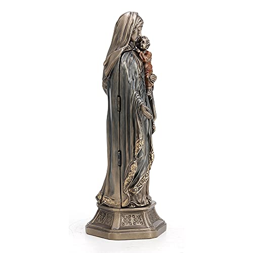 Madonna and Baby Jesus Triptych Nativity Scene Statue - Bronzed Resin