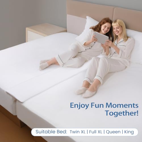 Extra Wide Bed Bridge Twin to King Converter with Washable Cover - 80x12"