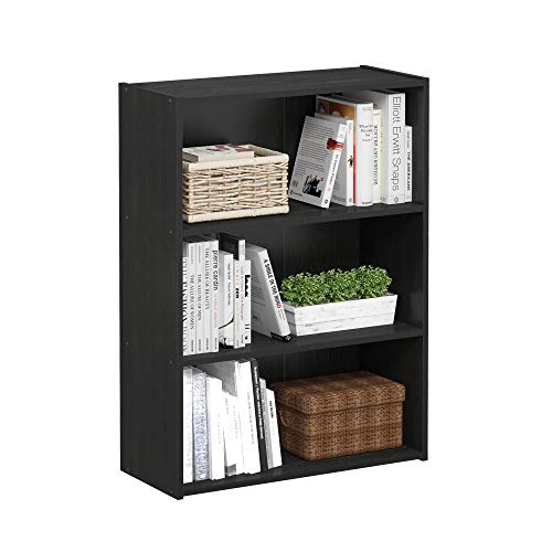 3-Tier Open Bookshelf Storage Rack, Modern Wood Bookcase, 23.7-Inch Wide