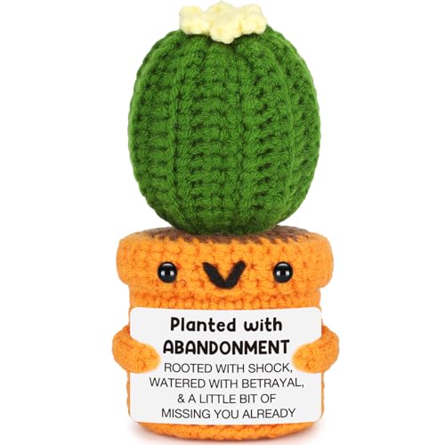 Handmade Crochet Cactus Farewell Gift for Coworker Leaving Present