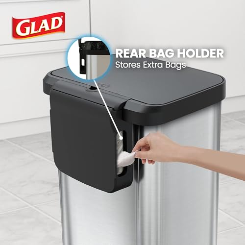 20-Gallon Stainless Steel Kitchen Trash Can with Soft Close Lid
