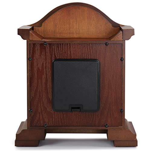 Redwood Mantel Clock with Hourly Chimes and Volume Control