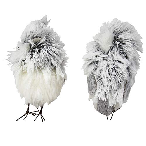 Furry Gray Owl Set of 2 – 5-Inch Decorative Holiday Figurines