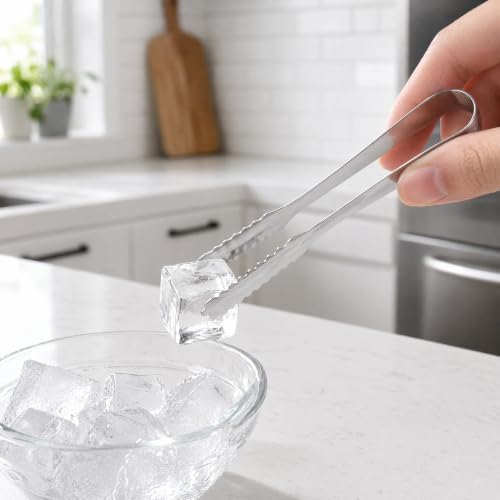Stainless Steel Ice Scoop & Tongs Serving Set - 10 Pieces for Bars & Catering