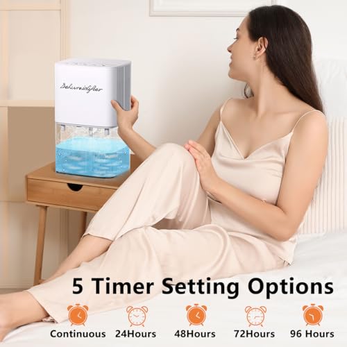 Small Dehumidifier for Bedroom & Bathroom 58oz Tank Auto Shut Off