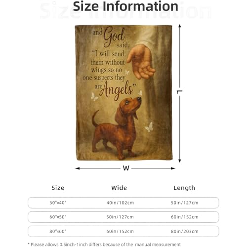 POCEZO Dachshund 60x80 Inch Flannel Throw Blanket – Lightweight Cozy Sofa Bed Decor