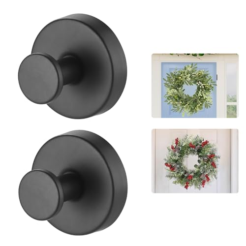 Heavy Duty Suction Cup Wreath Hanger & Hooks, 15 lbs Capacity - 2 Pack