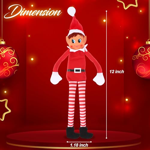 12-Inch Poseable Christmas Naughty Elf Girl Plush Doll & Novelty Toy