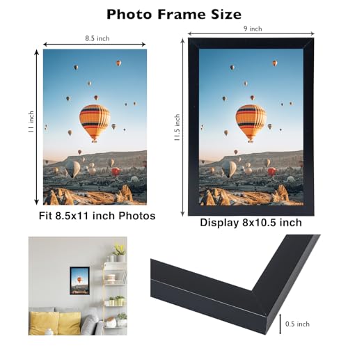 JCJMY 8.5x11 Picture Frame Black for Certificate, Poster and Photo