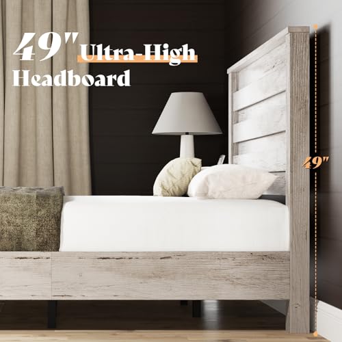 2-Piece Farmhouse Bedroom Set: Full Bed Frame and 6-Drawer Dresser