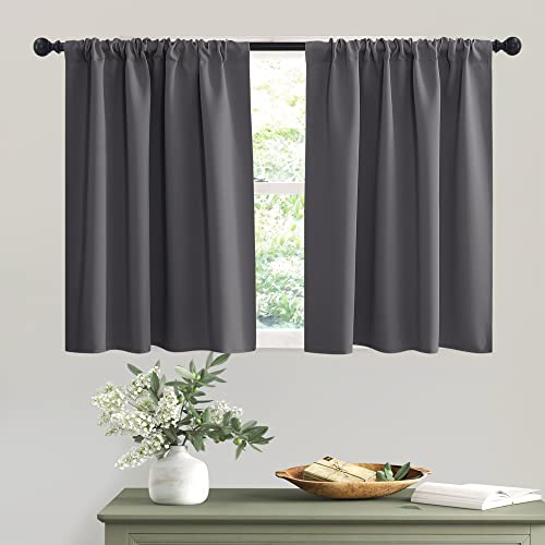 Short Thermal Blackout Curtains for Small Windows - 42 x 36 (2 Panels)