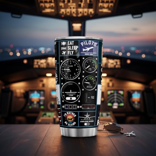 Pilot Tumbler 20 oz - Aviation Gift for Men | FROOBLEQUIRK Variation: Pilot