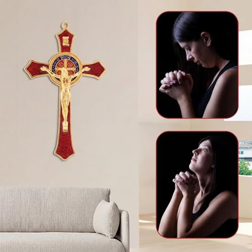 7-Inch St. Benedict Crucifix Wall Cross - Enamel Catholic Home Decor