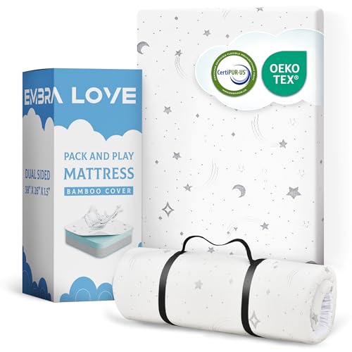 Dual-Sided Pack and Play Mattress Pad (38" x 26") - Gel Memory Foam