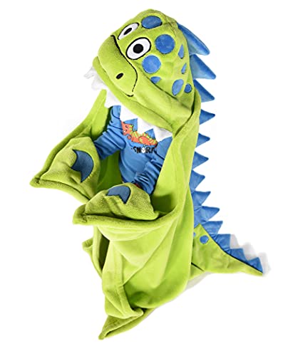 Dinosaur Wearable Hooded Blanket for Kids - Soft Fleece Animal Hoodie