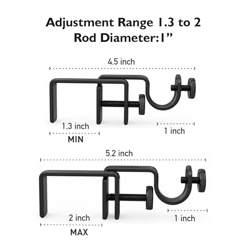 No-Drill Curtain Rod Brackets for Outside-Mount Blinds, 3-Pack