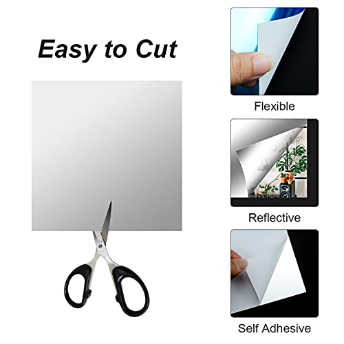 10-Piece Self-Adhesive Flexible Mirror Tiles, 8x10 Inch Wall Stickers