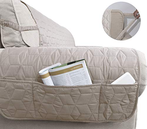 Waterproof Nonslip Recliner Cover for Pets and Kids - Beige (23")