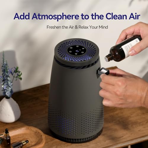 Compact Air Purifier for Bedroom with HEPA Filter Sleep Mode and Aromatherapy