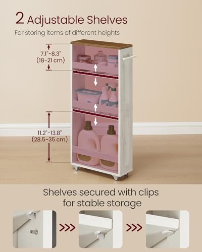 4-Tier Slim Slide-Out Storage Cart with Wheels for Kitchen and Bathroom