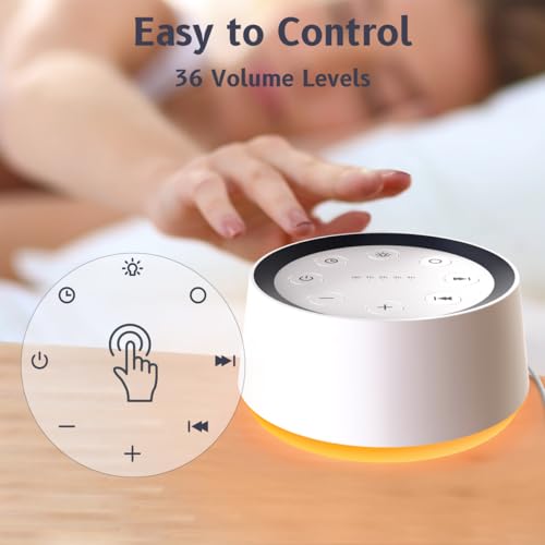 Brown Noise Sound Machine with 30 Soothing Sounds and Night Light