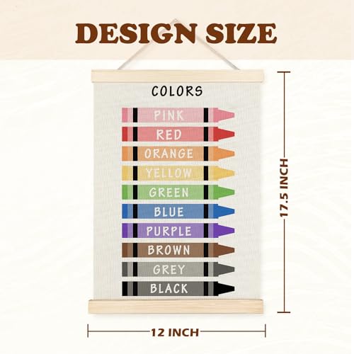 Supwhd Shapes and Colors Learning Posters 12x16 Set with Hanger Frame