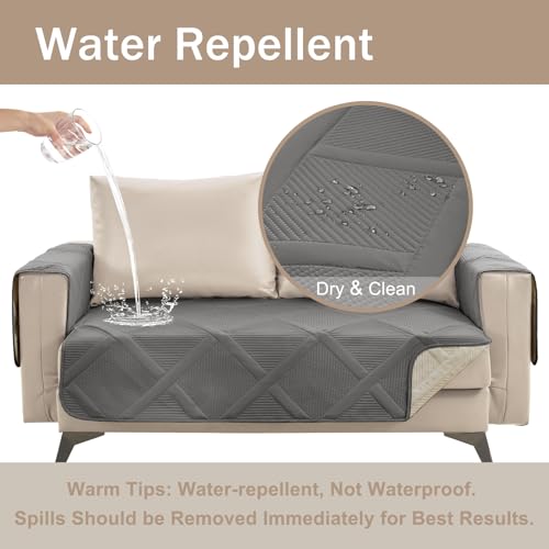 Water-Repellent Backless Loveseat Cover, 48" Cool Gray