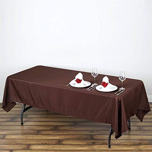 AK TRADING CO. 60 x 102-Inch Rectangular Polyester Tablecloth - Made in USA - Wrinkle-Resistant, Flame Retardant, Durable Party Table Cover, Banquet Tablecloth, Wedding Table Cover - Chocolate