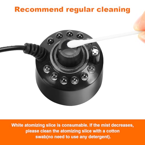 Ultrasonic Mist Maker Fogger with 12 Color LEDs & Splash Guard