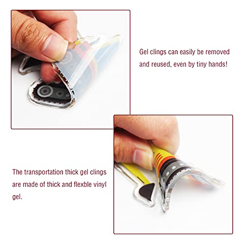 20 PCS Vehicle Window Gel Clings - Removable Transportation Stickers