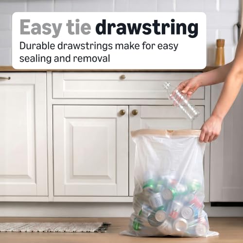 18 Gallon Trash Compactor Bags - 2 Mil Heavy Duty Drawstring (50 Count)